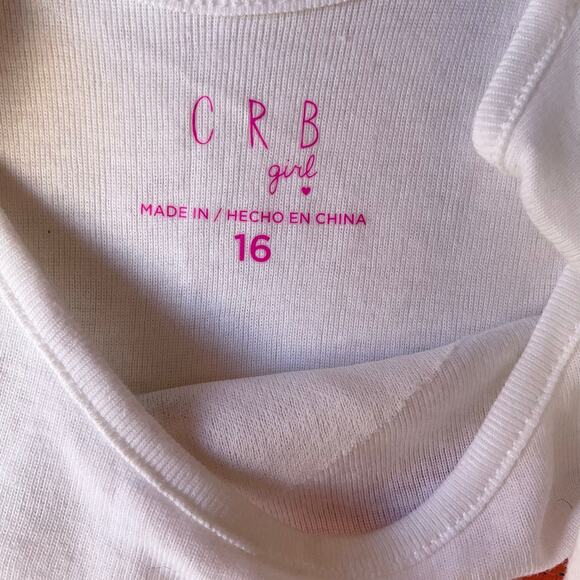 CRB Girl’s ShortSleeve Knee Length Stretch Dress size 16,White & Rainbow,Unicorn - Picture 7 of 10